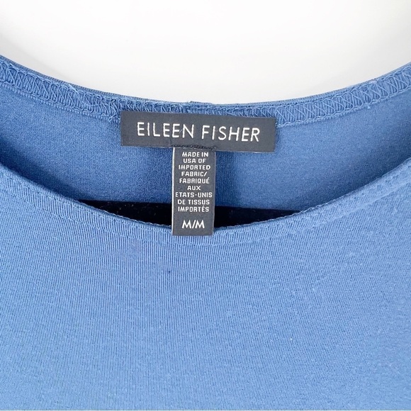 ✅ Eileen Fisher SCOOP Neck BLUE Long Sleeve TUNIC SIZE MEDIUM - Picture 2 of 5
